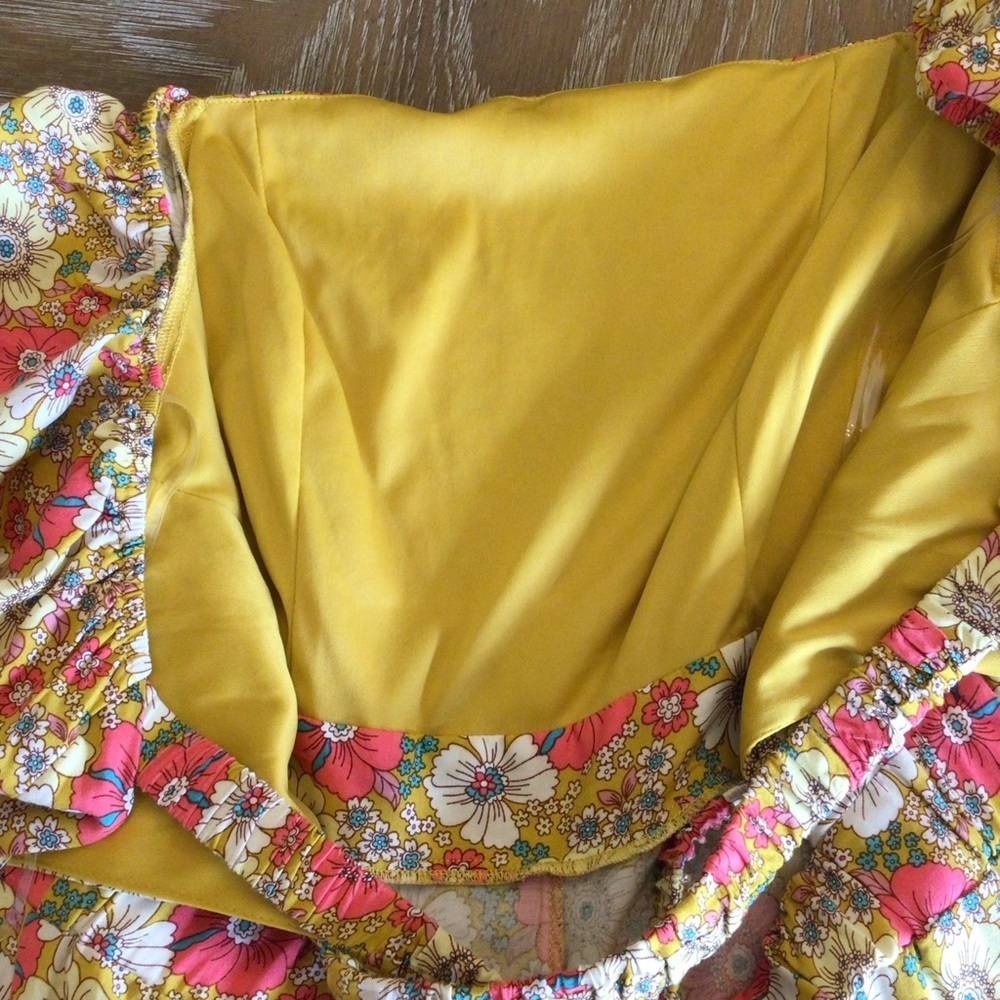 Lily Rose Juniors Yellow Floral Criss Cross Back Romper Size XXL - Picture 6 of 9